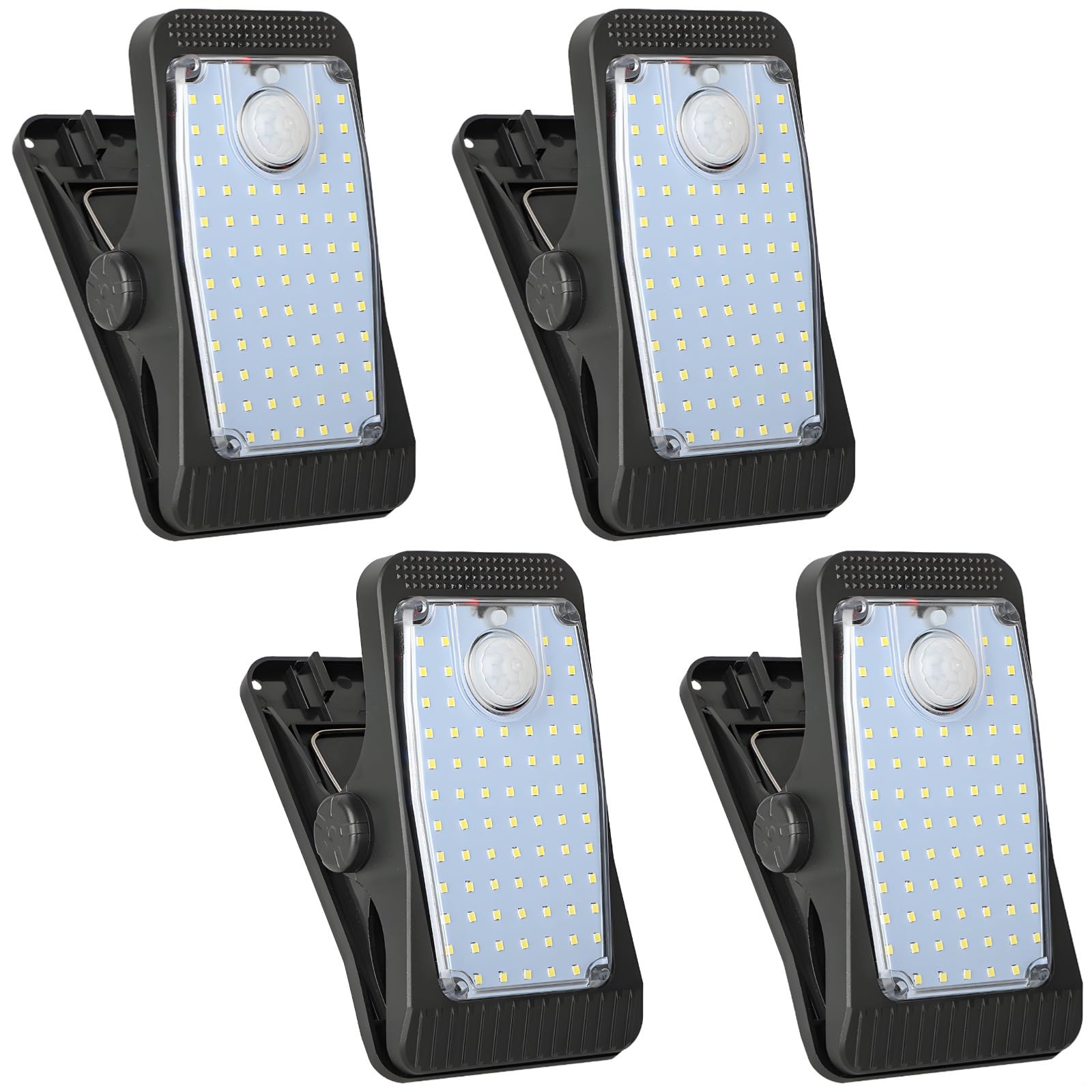 Luci da parete con sensore di movimento a energia solare, luci a clip per esterni impermeabili, doppia ricarica di tipo C, luce bianca/calda, confezione da 2 o 4