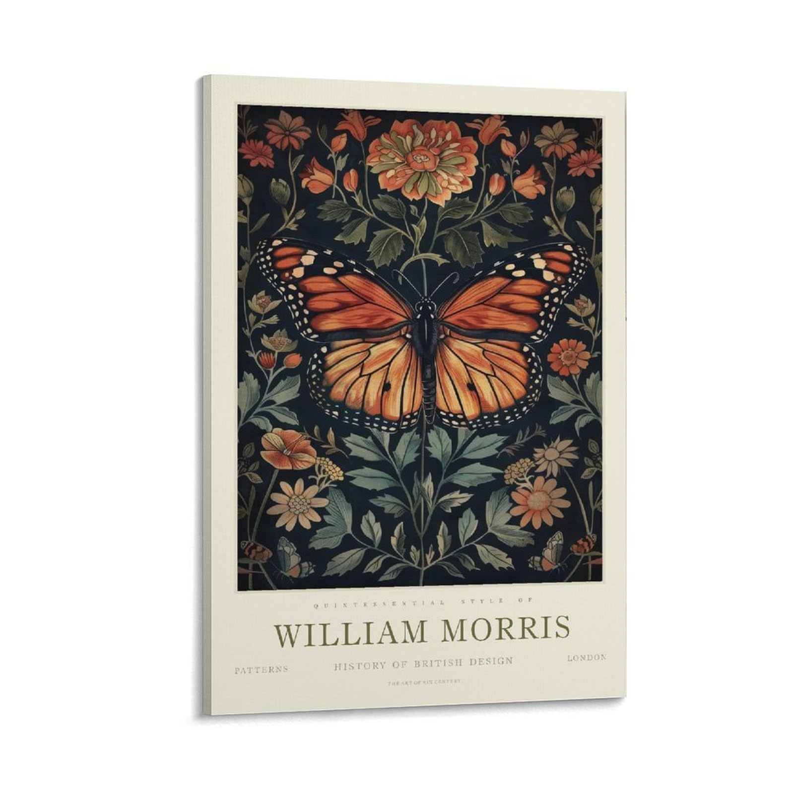 William Morris Flower Butterfly Plant Vintage Posters Wall Decor For Bedroom Canvas Painting Bathroom Art Wall Decor 16x24inch(40x60cm)