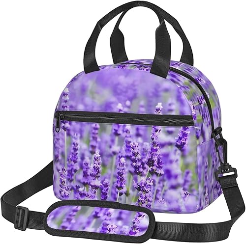 Bolsa de almuerzo de lavanda morada para mujeres y hombres, reutilizable, aislada, lonchera para el trabajo, picnic, viajes