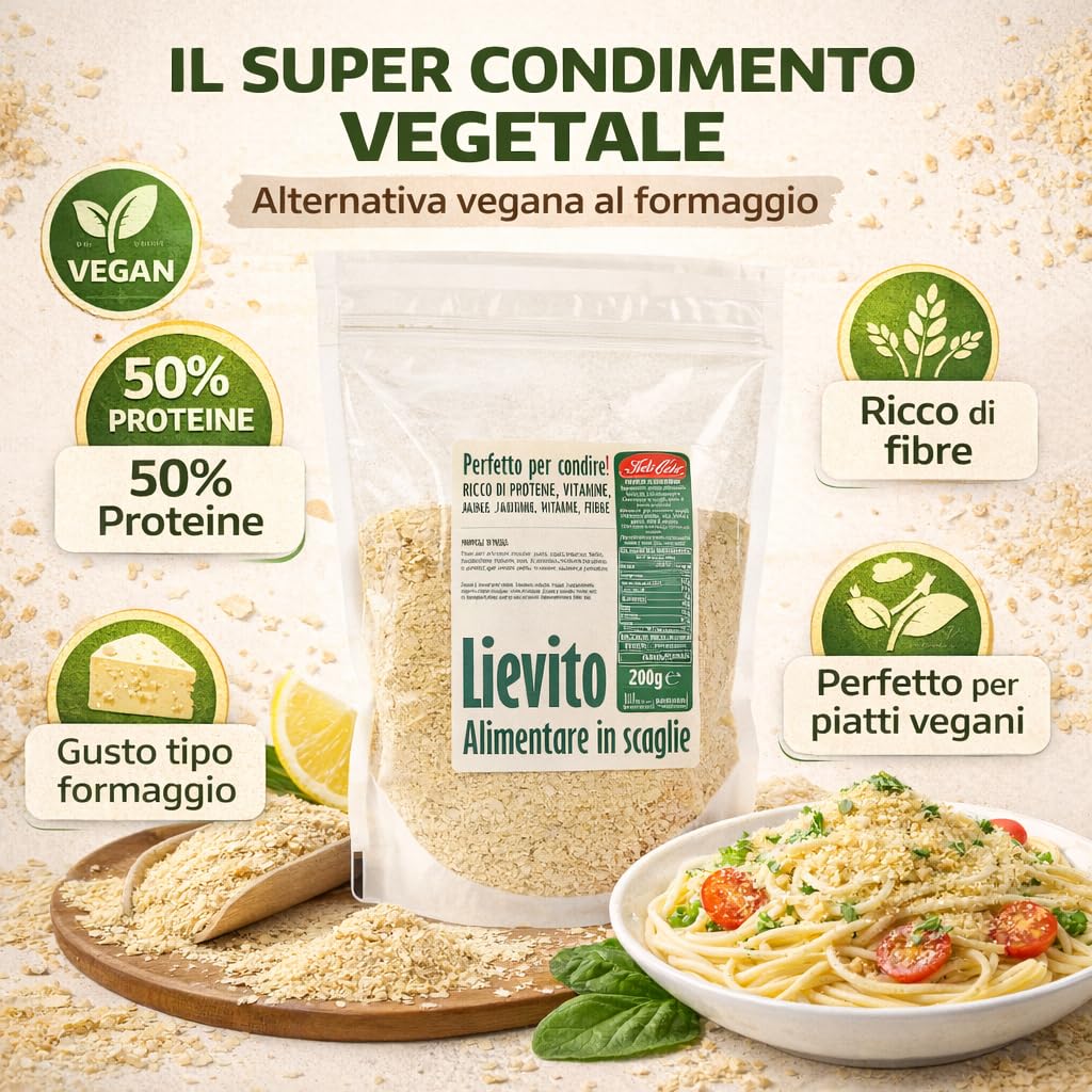 Stella | Lievito Alimentare Nutrizionale in Scaglie | Lievito in Fiocchi Proteico | Condimento per Zuppe e Piatti Vegan 6 x 200g
