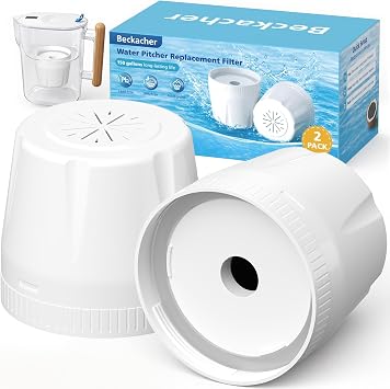 Replacement Filter for Epic Water Filter Pitcher Pure and Aquagear, Upgraded Leak-Proof & Clog-Free for Household Drinking Water,Reduces Fluoride Chlorine and Odors, BPA Free,150 Gallon,2 Pack