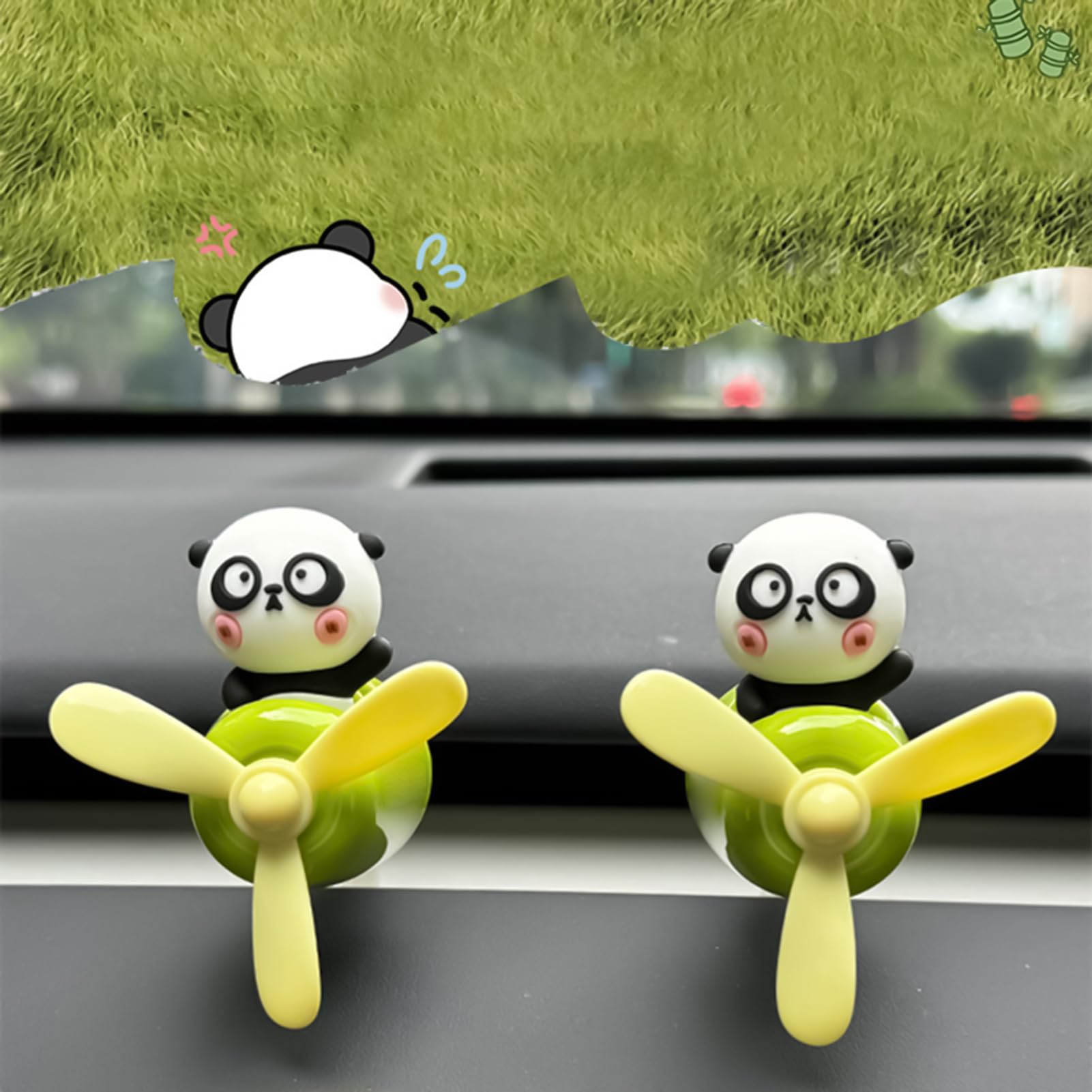 Auto-Lufterfrischer – kreativer Panda-Ventilator mit Raumduft, dekorativer Raumduft für Zigarettenanzünder, Haus, Schlafzimmer, Zimmer