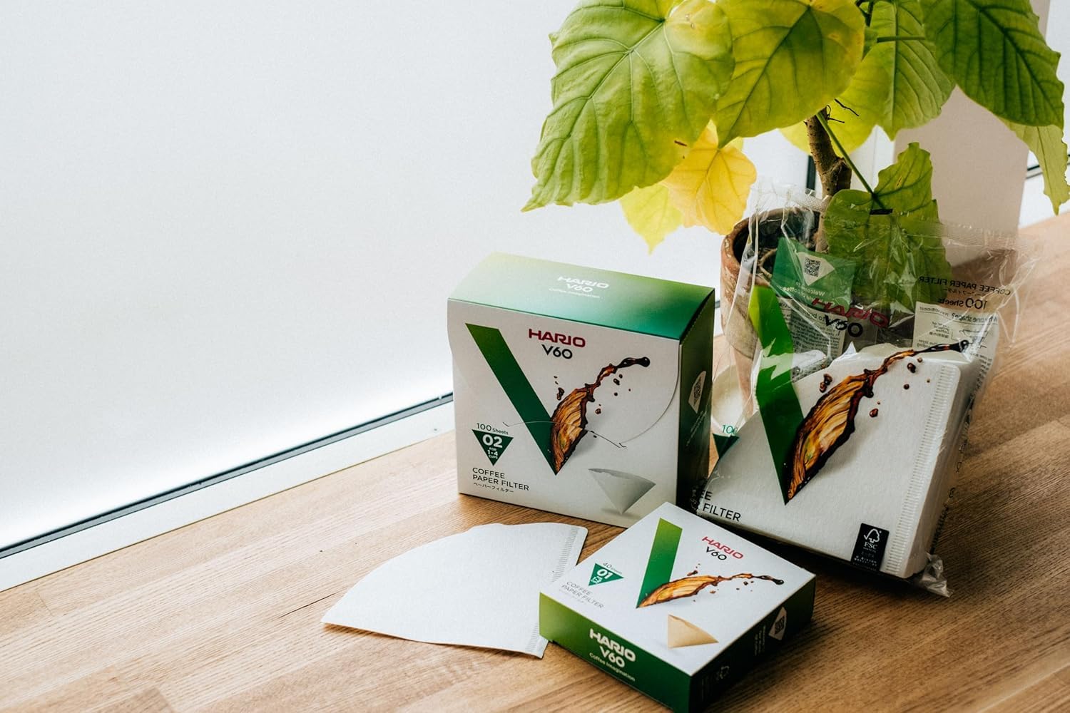 Hario V60 Papier-Kaffeefilter, Größe 02, natürlich, 600 ct