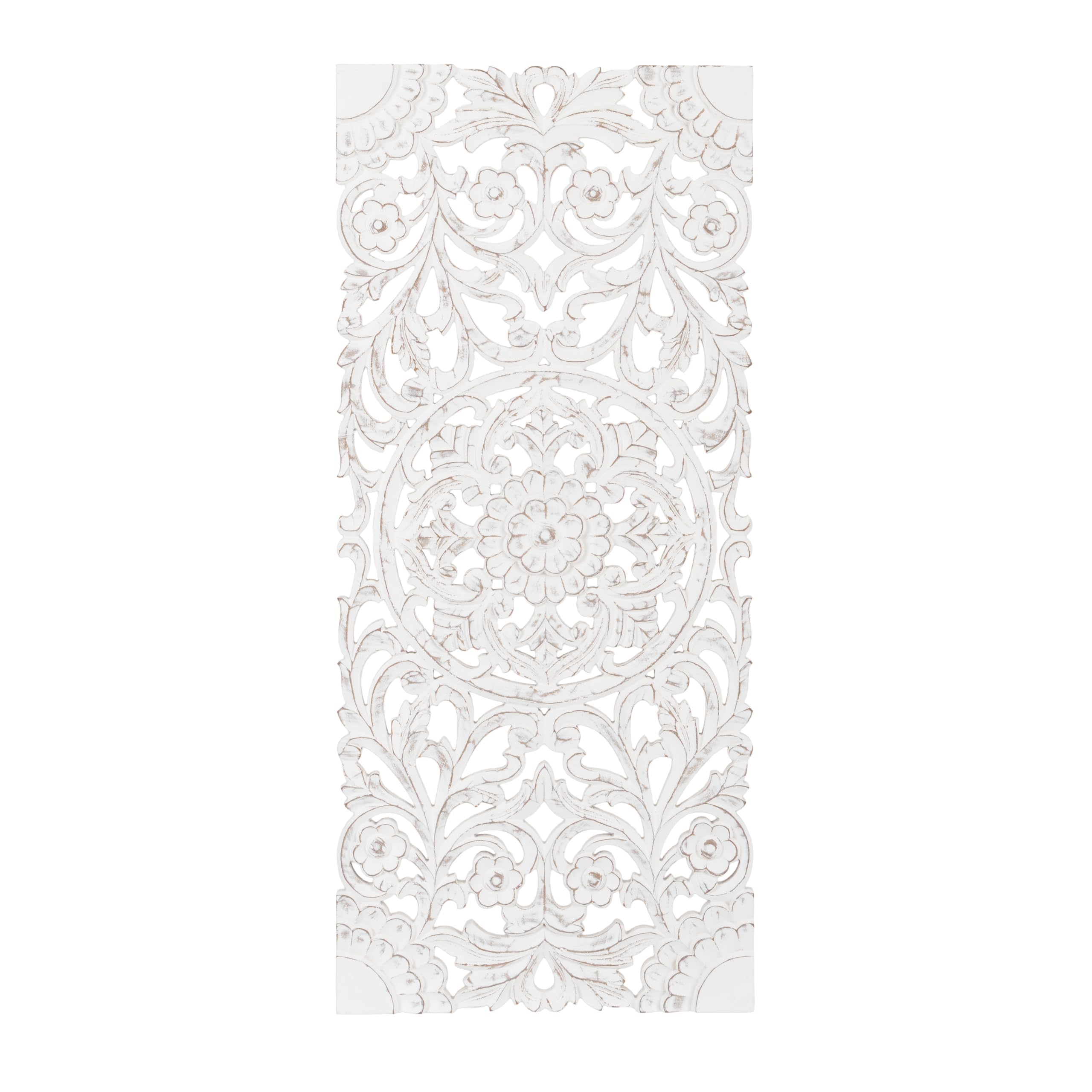 JFY Designs Oliver Hand Carved Wood Medallion Wall Panels Bedroom Décor