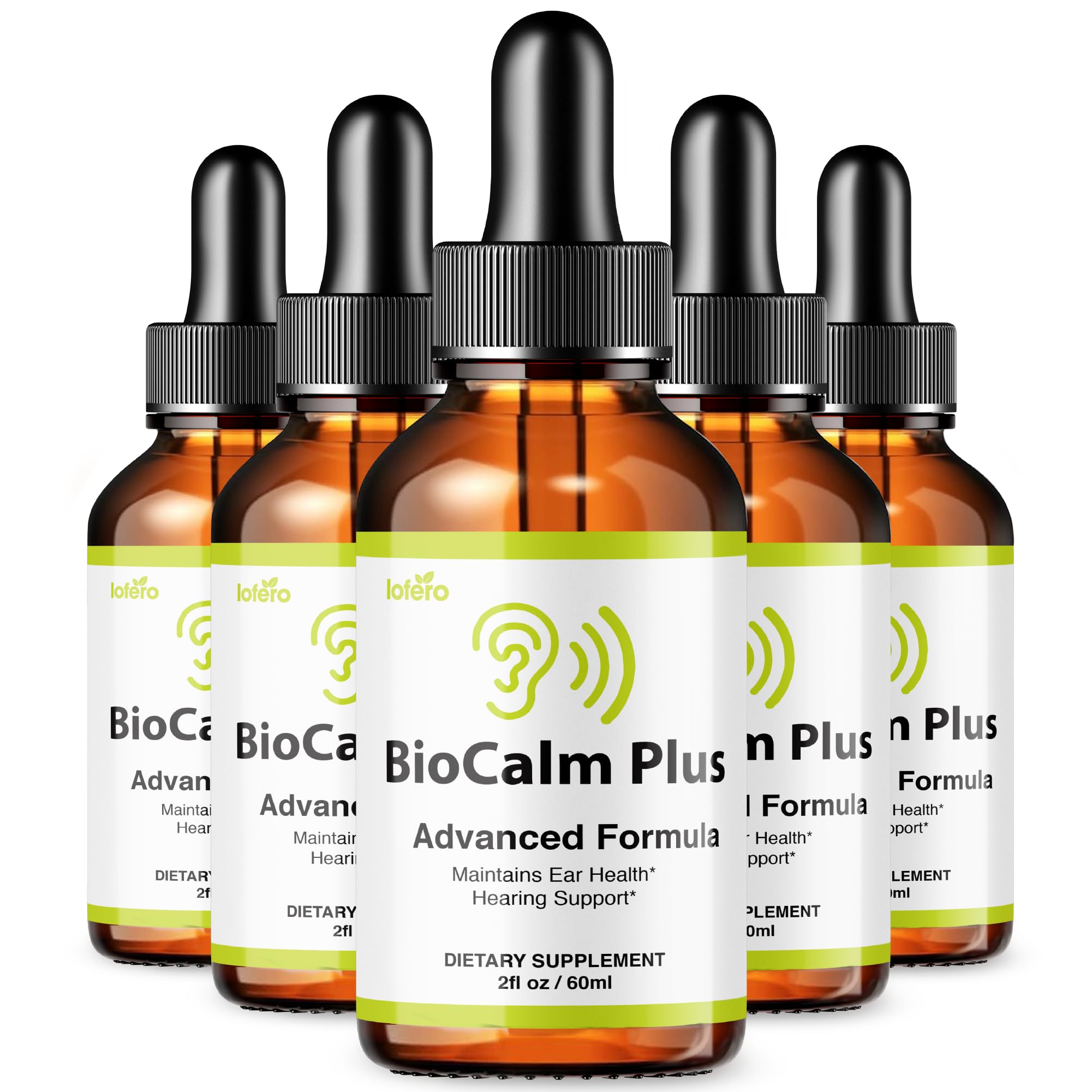 5 Pack Bio Calm Plus Drops BioCalm Liquid Supplement Advanced Premium Formula Natural Comfort Ringing Ear Tinnitus Relief