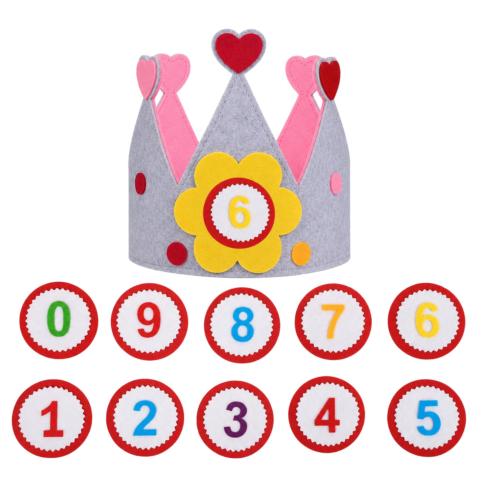 Birthday Crown Hat With Numbers, Felt Kids Birthday Crown Fabric Crowns
