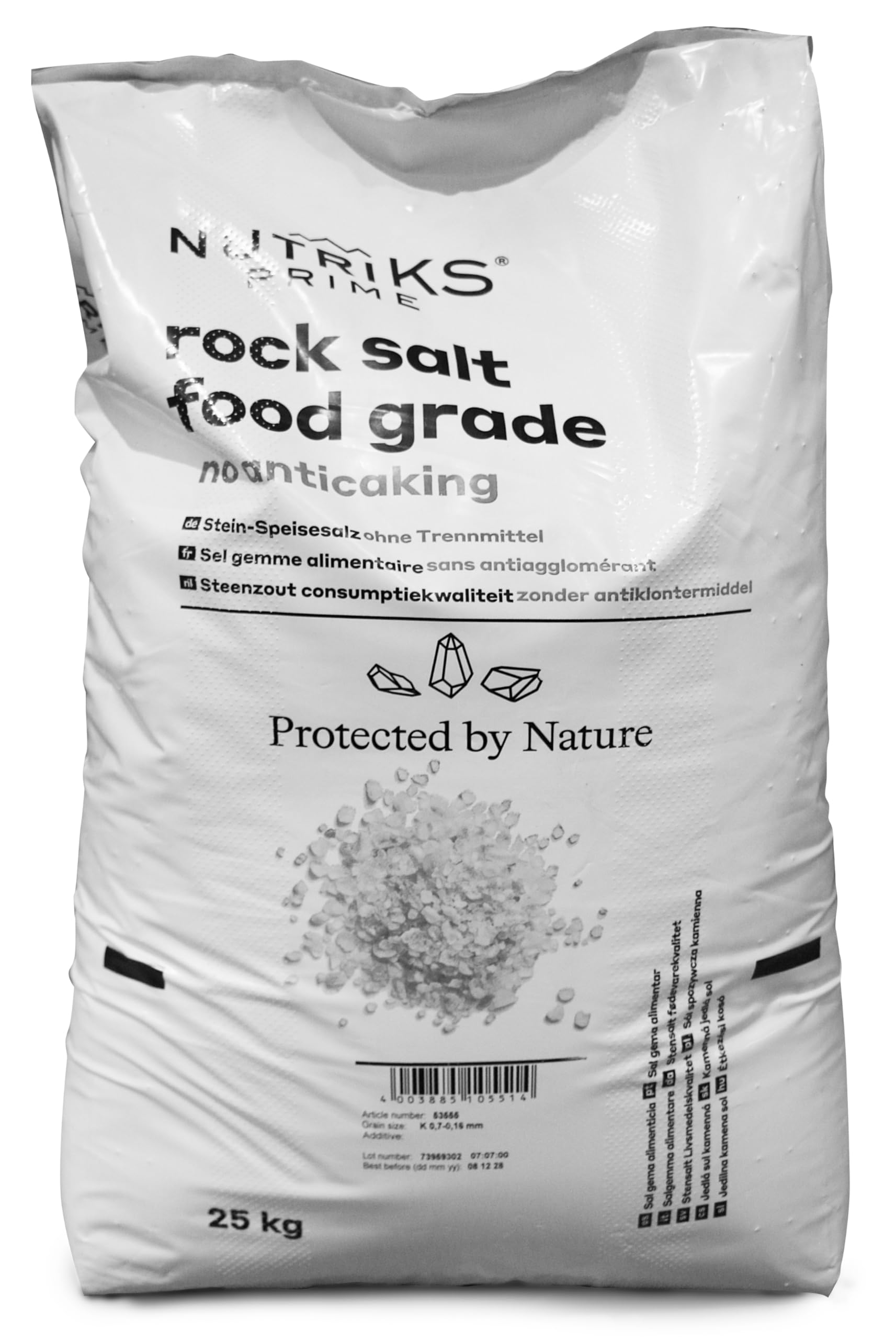 Esco Kristall Natursalz feine Körnung Reines Steinsalz ohne Zusätz, 1er Pack (1 x 25 kg)