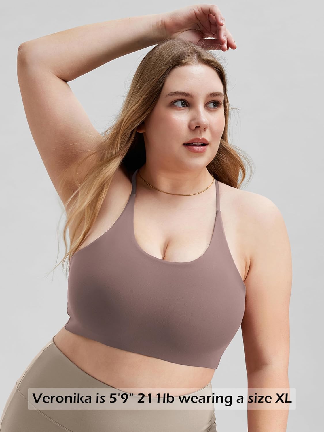 ODODOS Halter Sports Bra for Women Non Padded Strappy Cropped Tops Workout Yoga Crop - Image 5