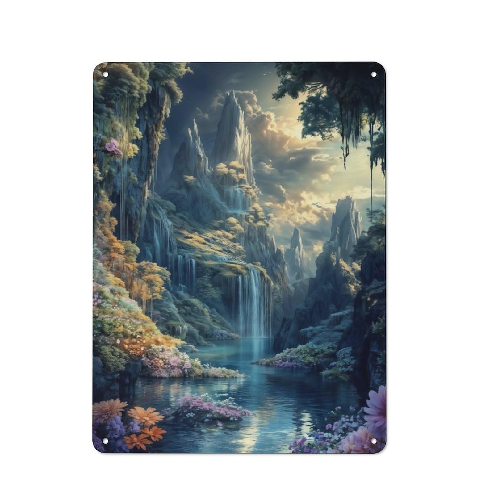 Junmoney Fantasy Dream Waterfall For Café Or Restaurant, Vintage Metal Sign 40X30cm, For Vintage Wall Decor Fans, For Cafés, Pubs And Restaurants