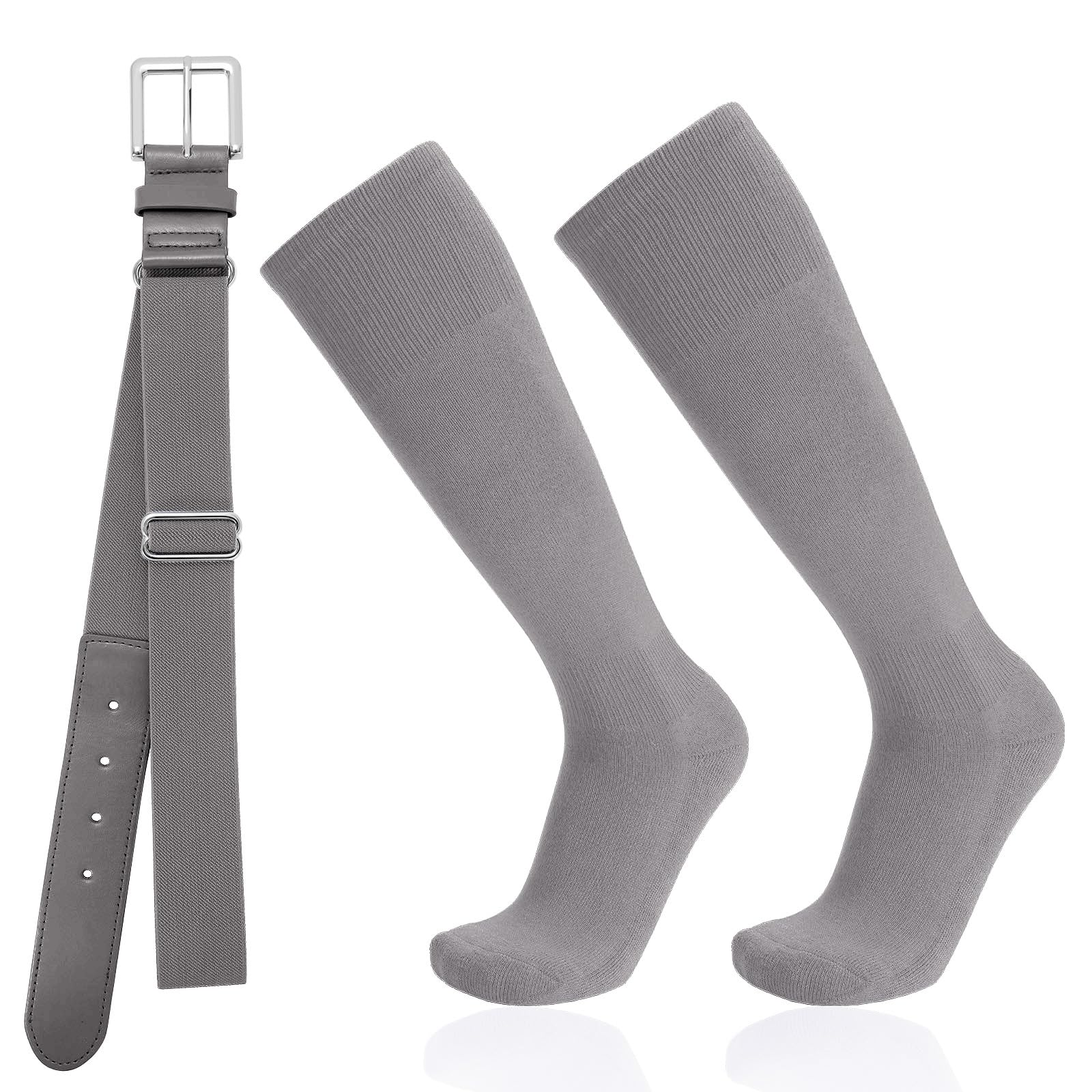 Baseball Socks and Belt Combo for Youth Adult - Softball Socks and Belt for Boys and Girls