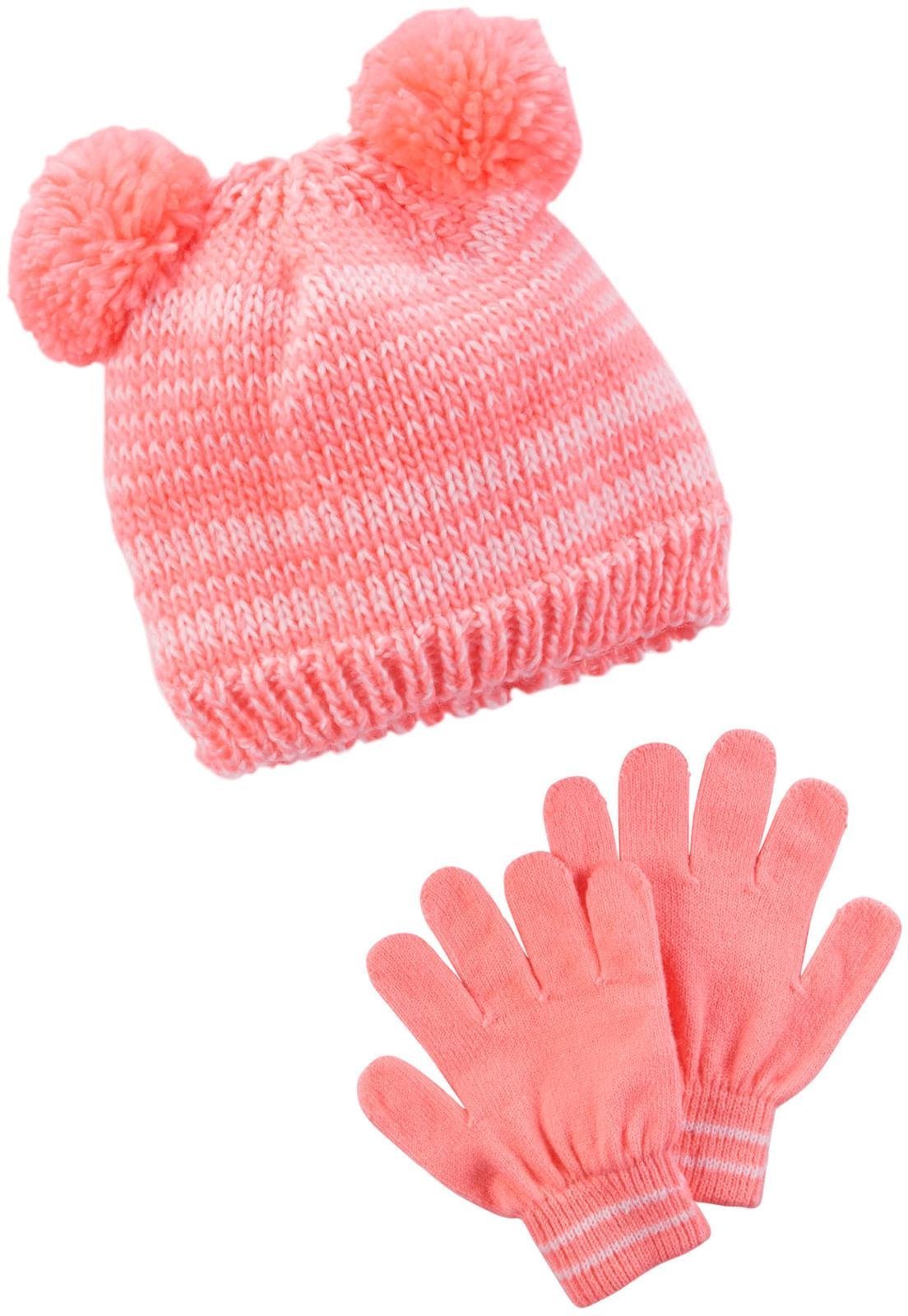Bonnet bébé protège oreilles et moufles orange 0-9 mois - 2