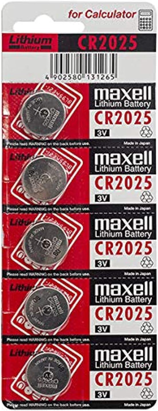 Maxell CR2025 Lithium Battery 3V (5 Pieces)