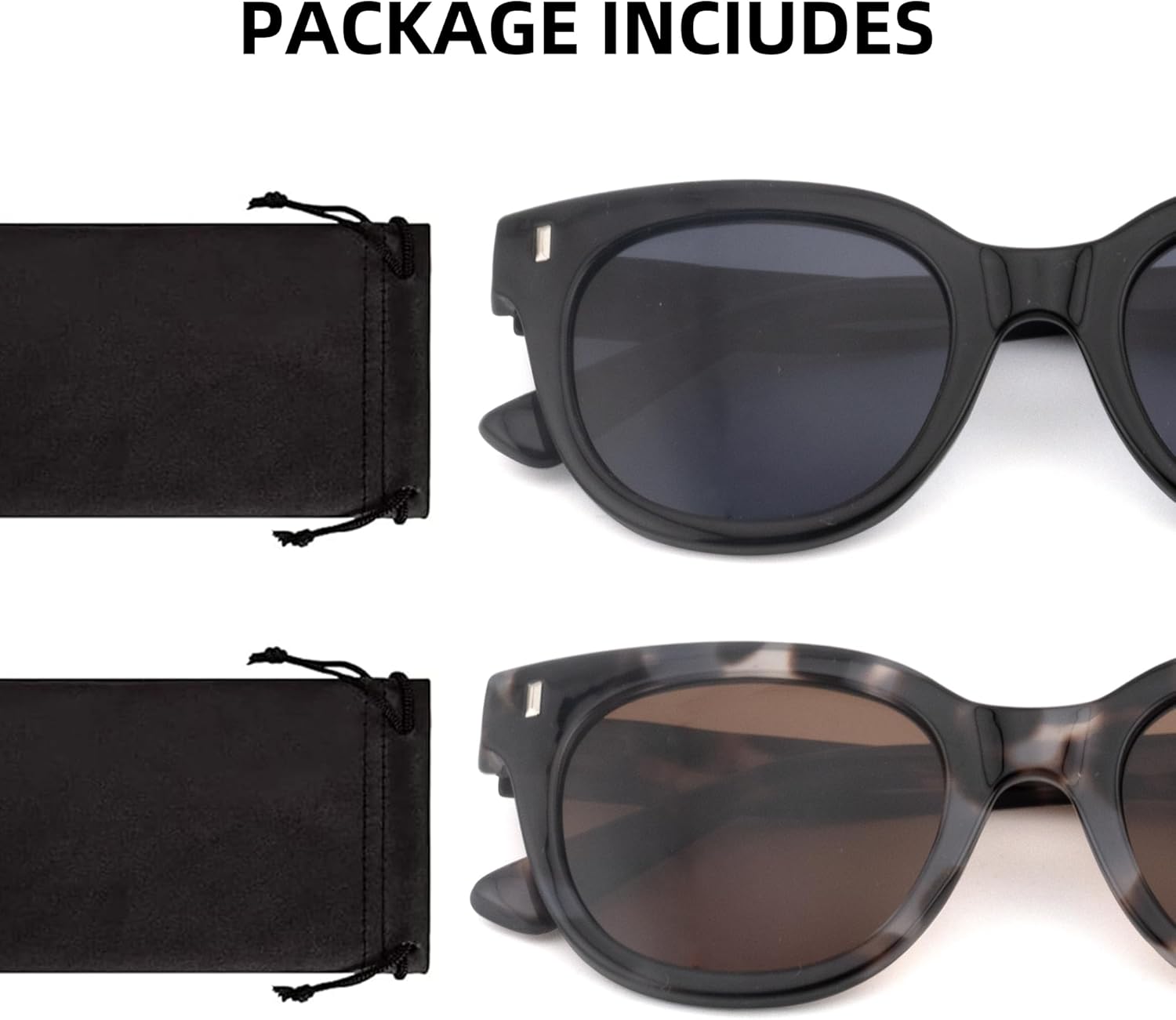 2 Pack Reading Sunglasses for Women Classic Reader Sunglasses Outdoor Full Lenses Magnifying Sun Readers UV Protection(BK+DT 1.00) - Image 5