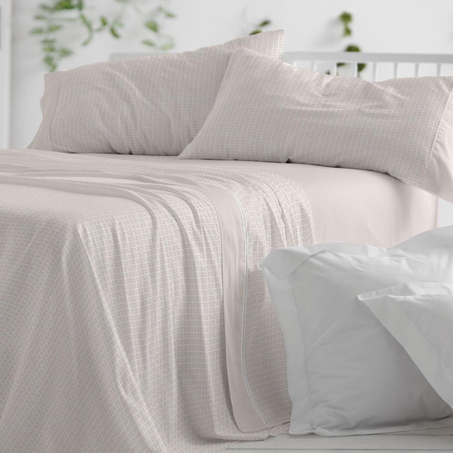 Burrito Blanco | Juego de sábanas | Cama de 150 a 160cm. (+Medidas Disponibles) | Diseño 540 | Color Avena (150-160x190/200cm.)