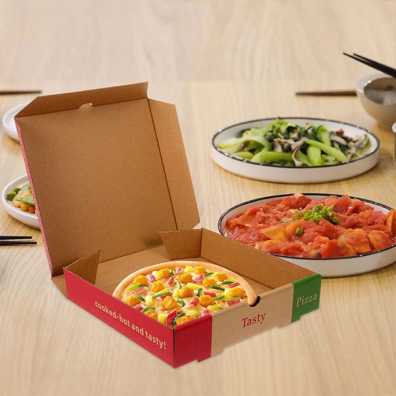 PRETYZOOM Lot de 10 boîtes à pizza vides en papier épais - Boîte de transport