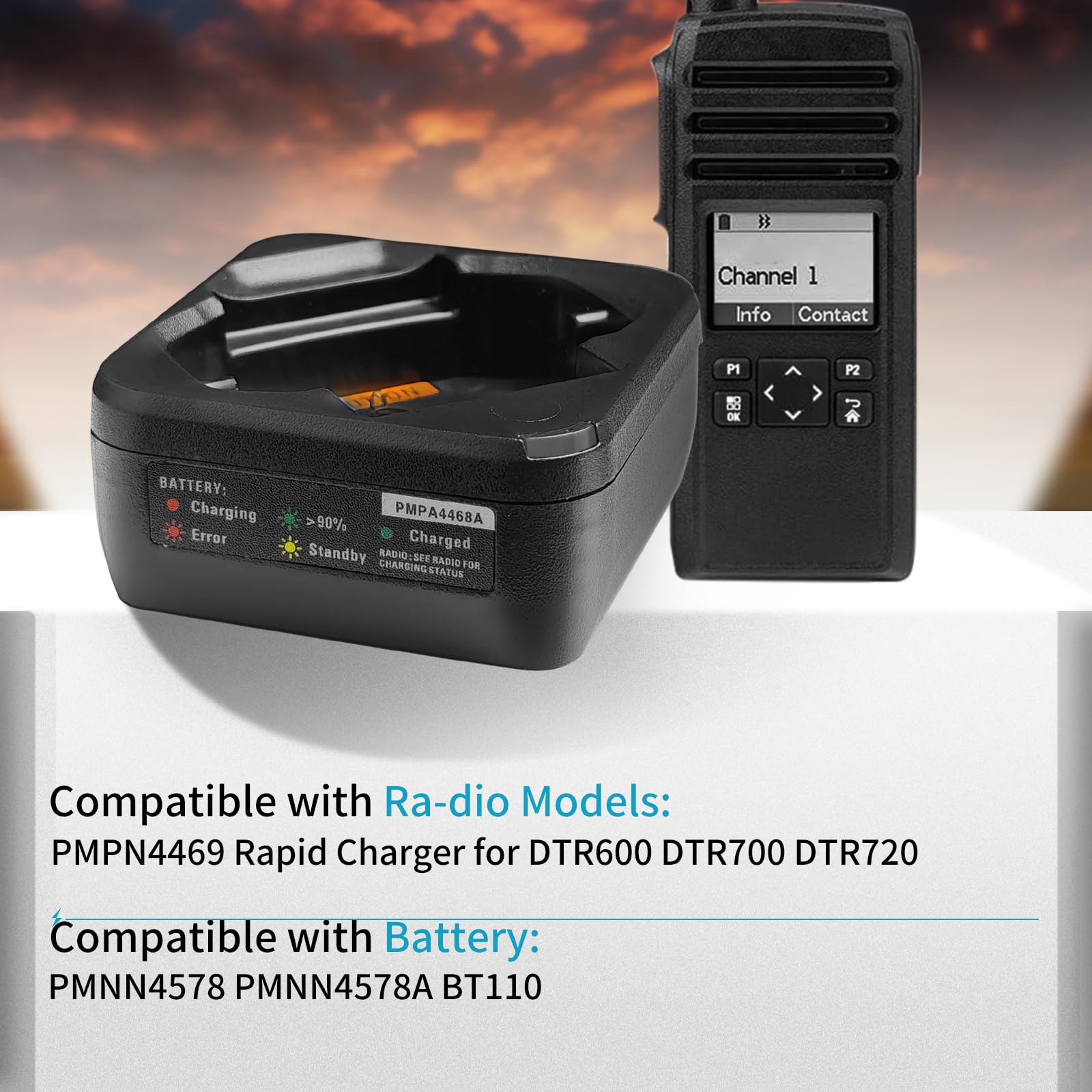 Klein 6-Shot Slim 6-Unit Bank Rapid Two Way Radio Desktop Battery Charger for Motorola MagOne BPR-40 BC130 Radios