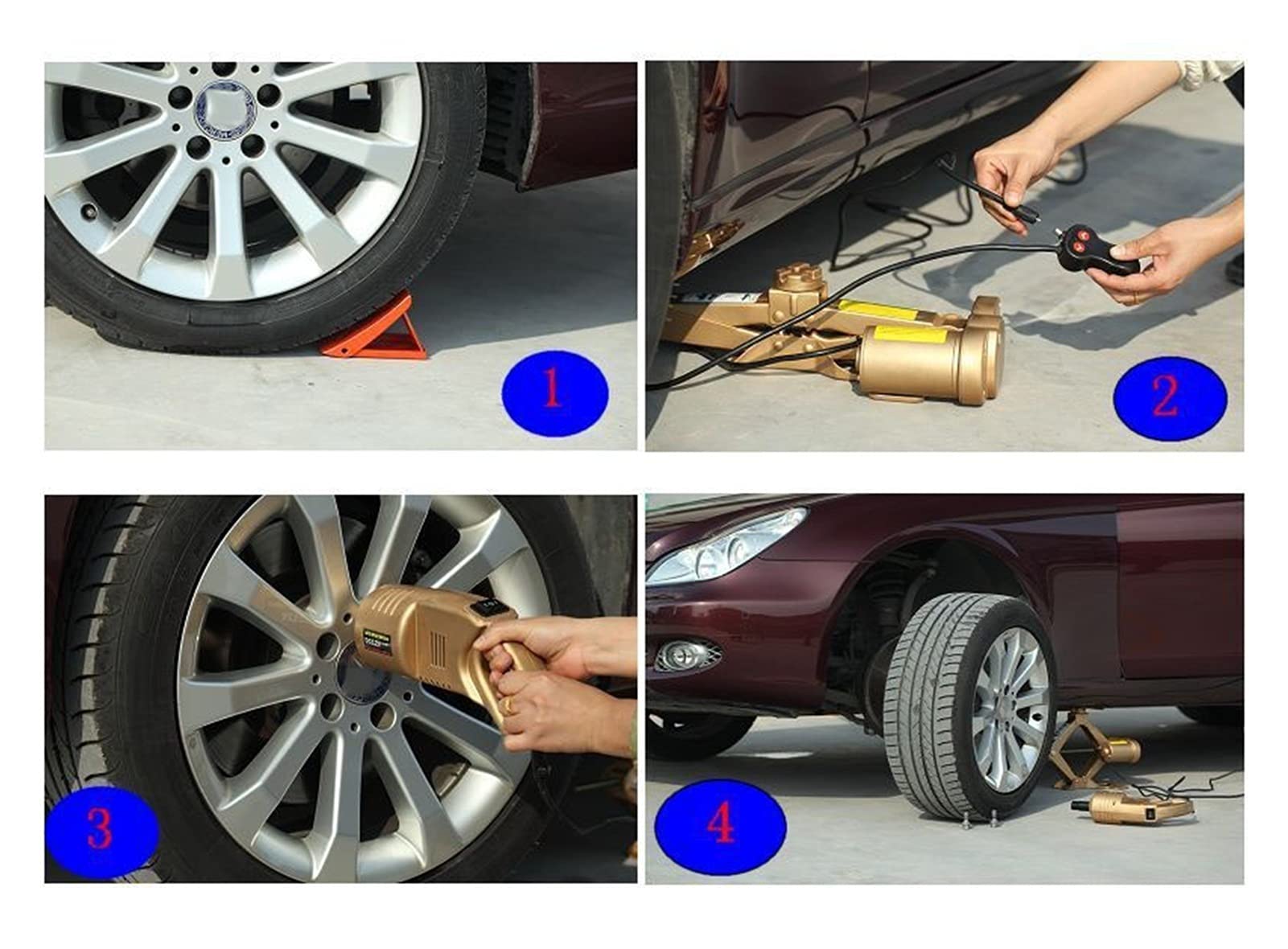 Elektryczny podnośnik samochodowy, Elektryczny nożycowy Jack Electric Impact Klucz Opon Pompa Aluminiowa Pudełko Samochodowe Naprawa Narzędzia Narzędzie Zmień opony