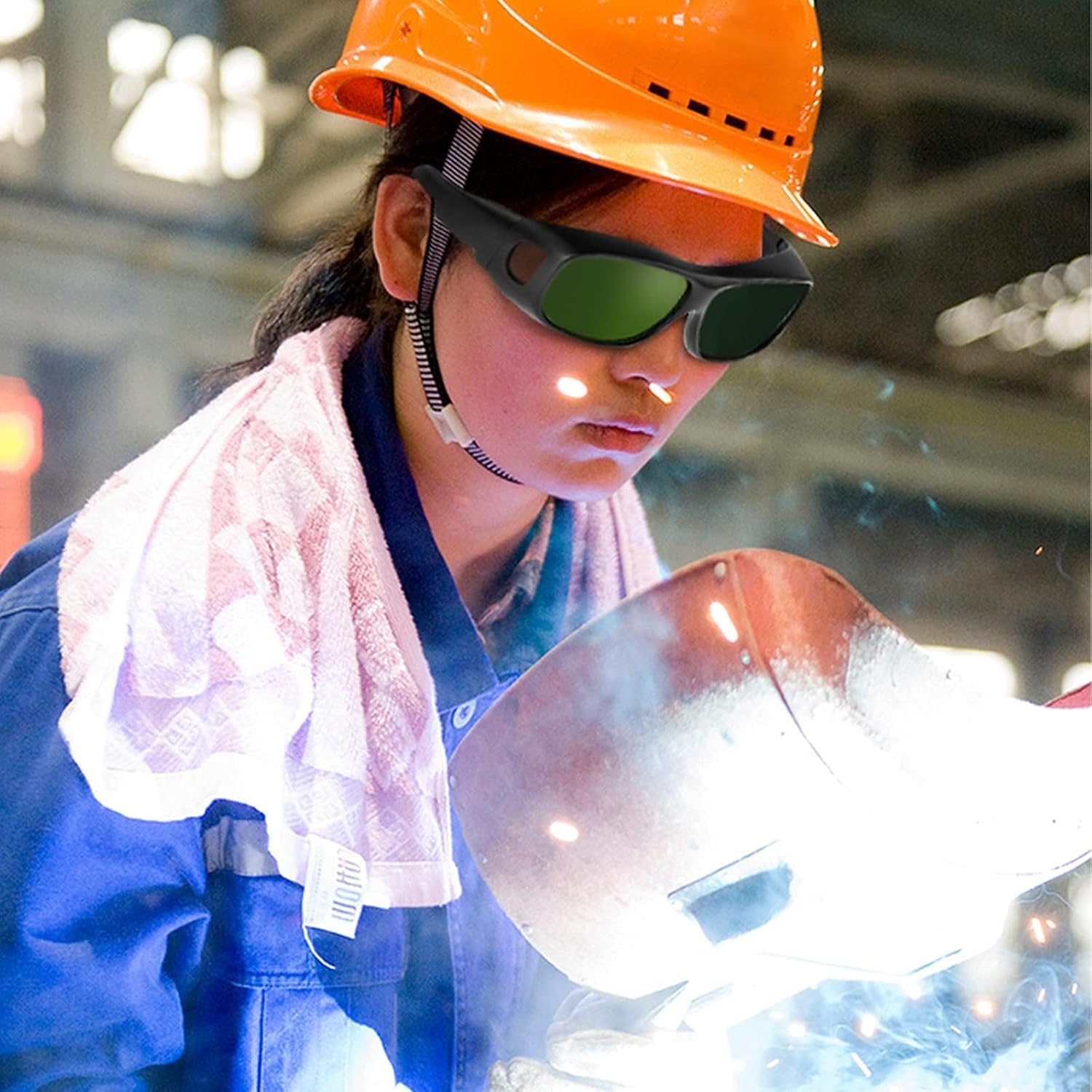 Welding Glasses,Wrap-Around Safety Welding Lens,Anti-Scratch,UV Protection,Laser Hair Removal Protective Glasses