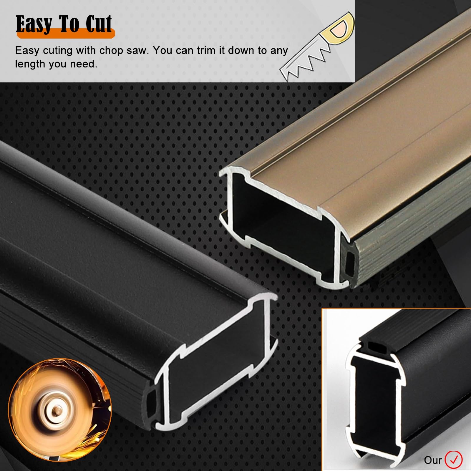 Kleiderstange Schrank Quadratische robuste Schrankstange, Garderobenstange aus Aluminiumlegierung for Schrank-Kleiderstange, 15 22 50 65 70 Zoll Schrank-Handlaufstangen for Schuhschrank, Schrank, Büch