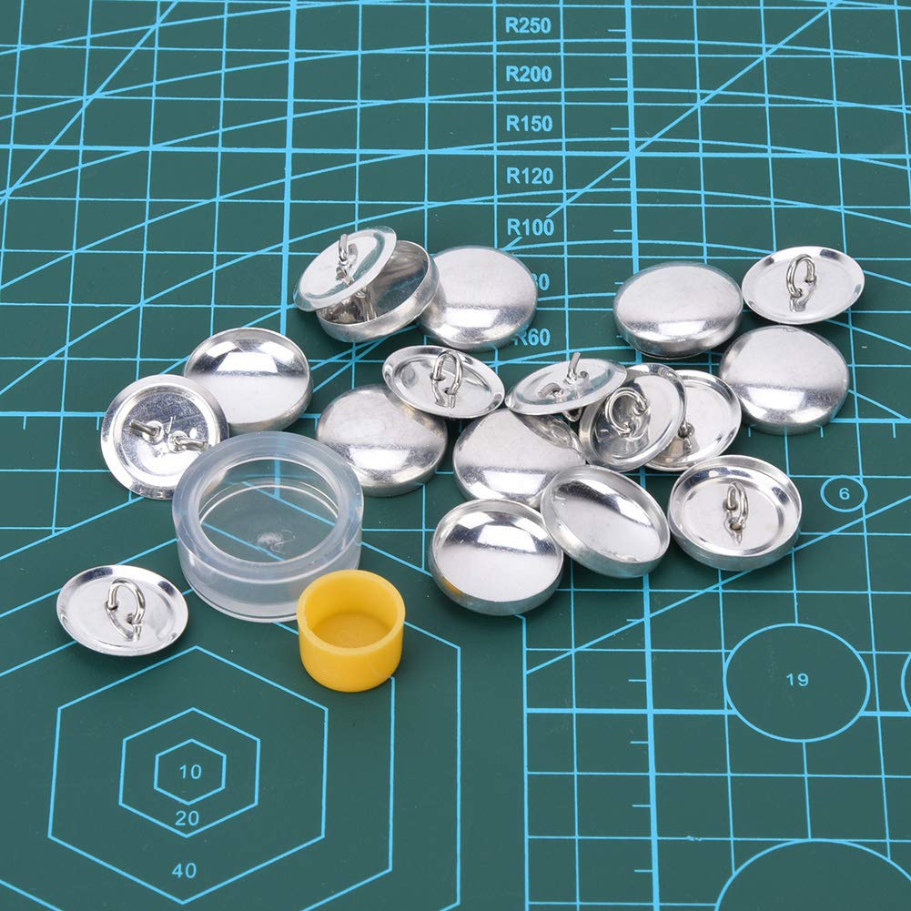 Self Cover Buttons Kit, Round Fabric Covered Button with Flat Backs 1 Buckle Tools and 10 Buckle Base Set - Image 4