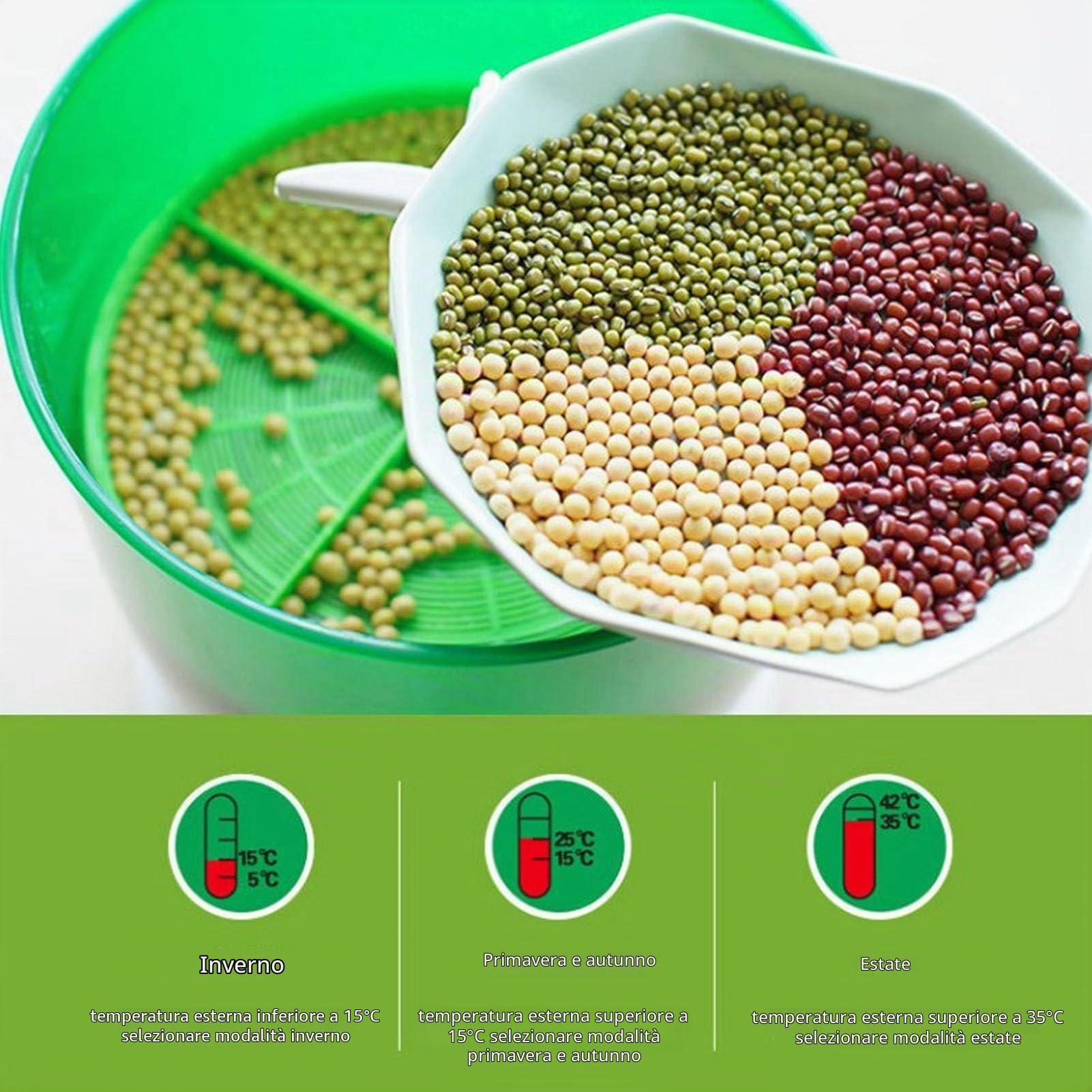 Macchina per Germogli di Fagioli Macchina per Germogli di Fagioli Macchina per la Germinazione dei Semi Macchina per la Germinazione dei Germogli di Semi Completamente Automatica (Spina UE 220V)
