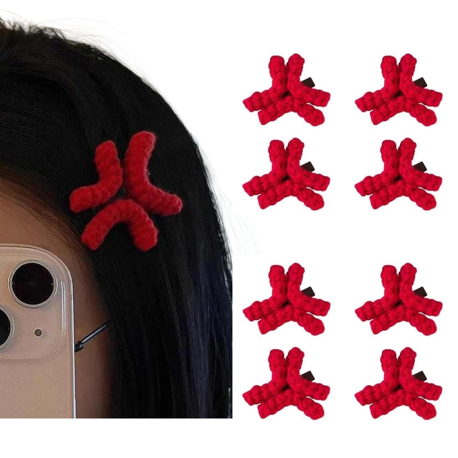 HANGRY&ANGRY ヘアゴム Amazon.com : Cute Hair Clips Angry 4/8 Pack Cartoon Comic