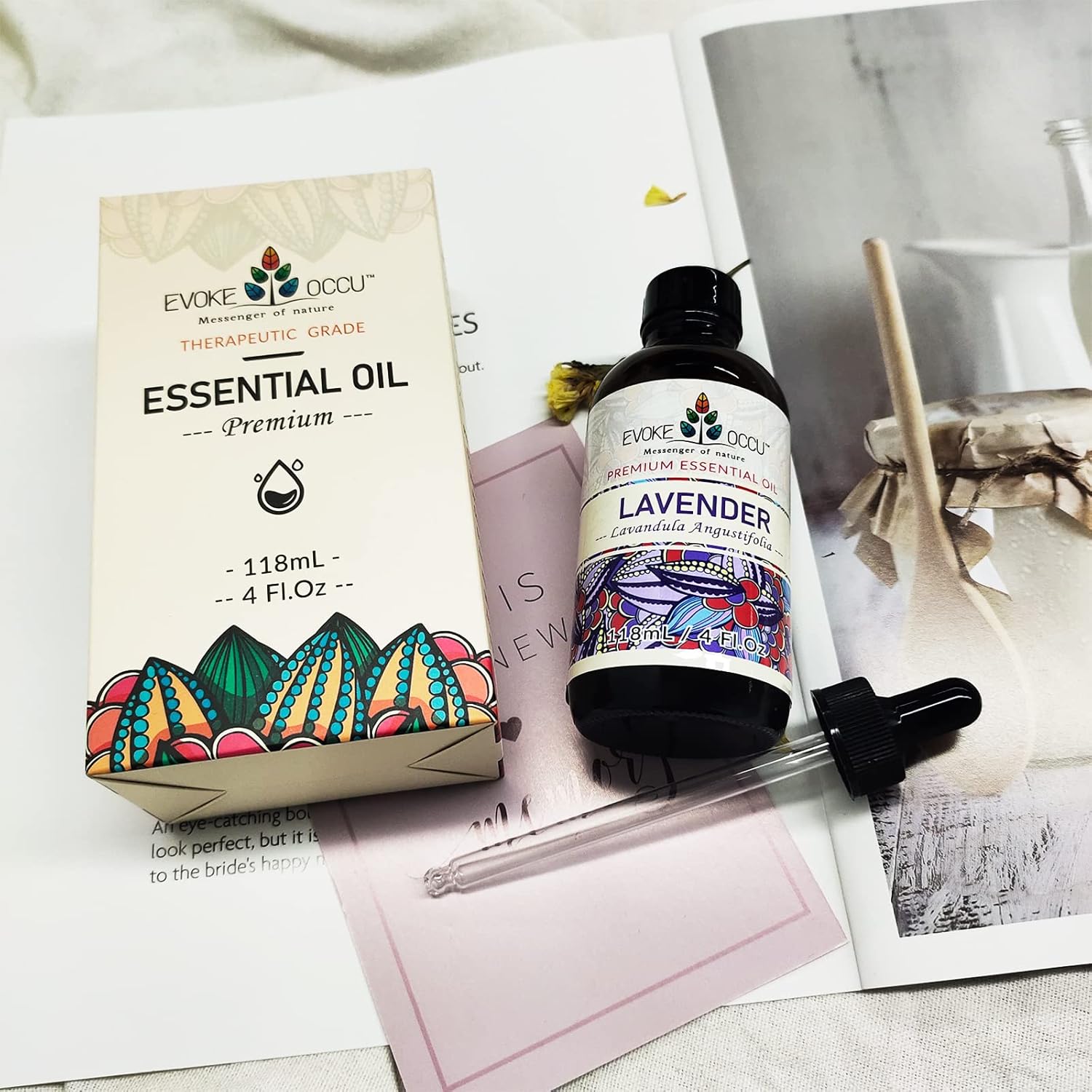 Lavender Essential Oil 4 Oz, Pure Chamomile Oil for Diffuser Skin Massage Candle Soap Making- 4 FL Oz