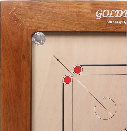 Miniatura 4 de KD Golden Carrom - Juego de mesa antiguo para interiores aprobado por la Federación Carrom de India y la Asociación Maharashtra Carrom (1.417 in,