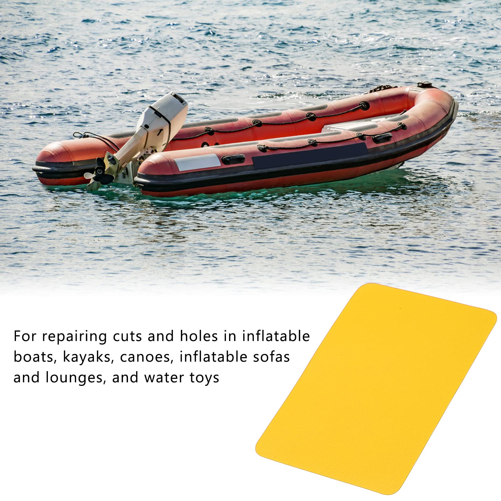 BuyWeek Kit de Reparación de Parches, 6 Piezas Parches de Reparación de PVC Juego de Parches para Balsa Kayak Canoa (Amarillo)