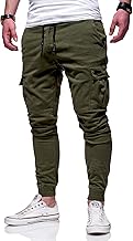 behype. Herren Cargohose Chinohose Jogger Jeans-Hose Stretch Stoffhose Freizeithose mit Gummibund 80-8393