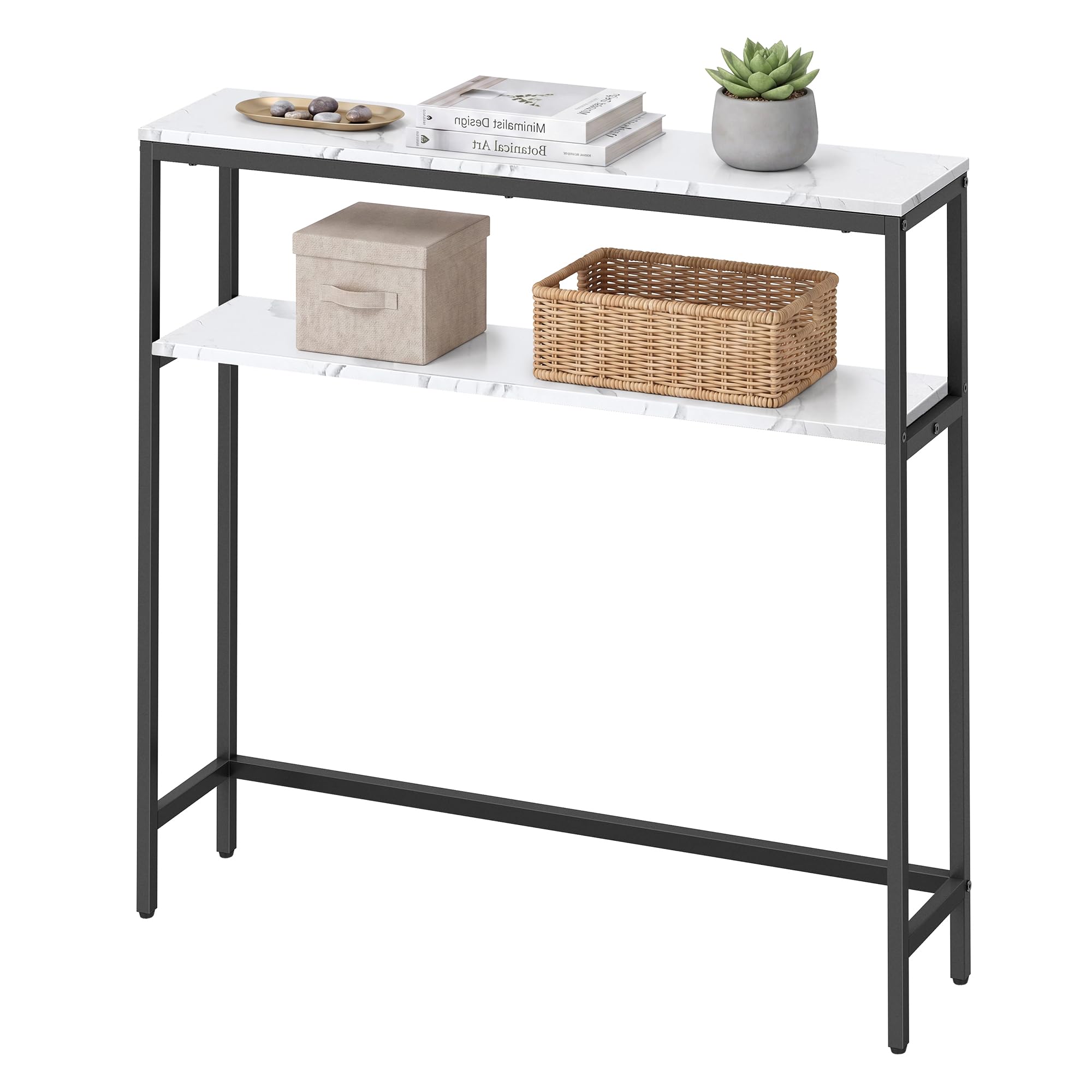 Amazon.com: VASAGLE 31.5 Inches Console Table, 2-Tier Narrow Sofa