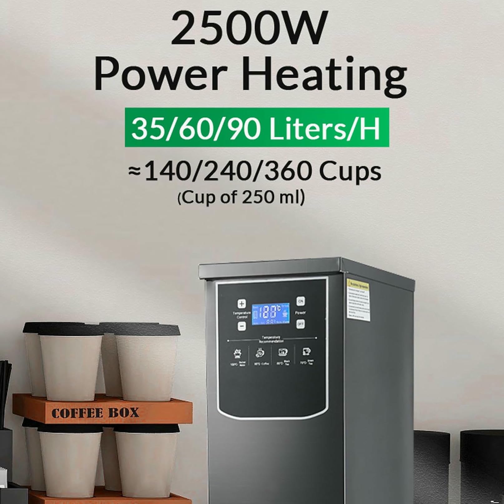 Amazon | 業務用瞬間湯沸かし器 20L, 2500W オートフィル 省エネ