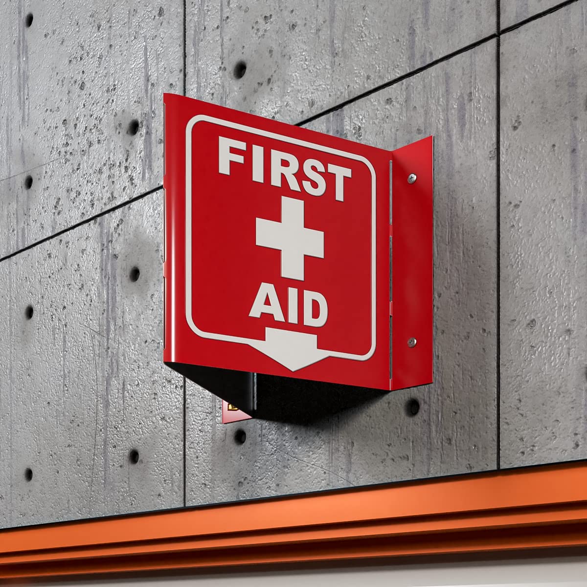 Stay Safe with our OSHA Compliant Folded Projecting First Aid Sign - 5"x7", 1mm Aluminum, Essential Workplace Safety Warning — Amazon image 3