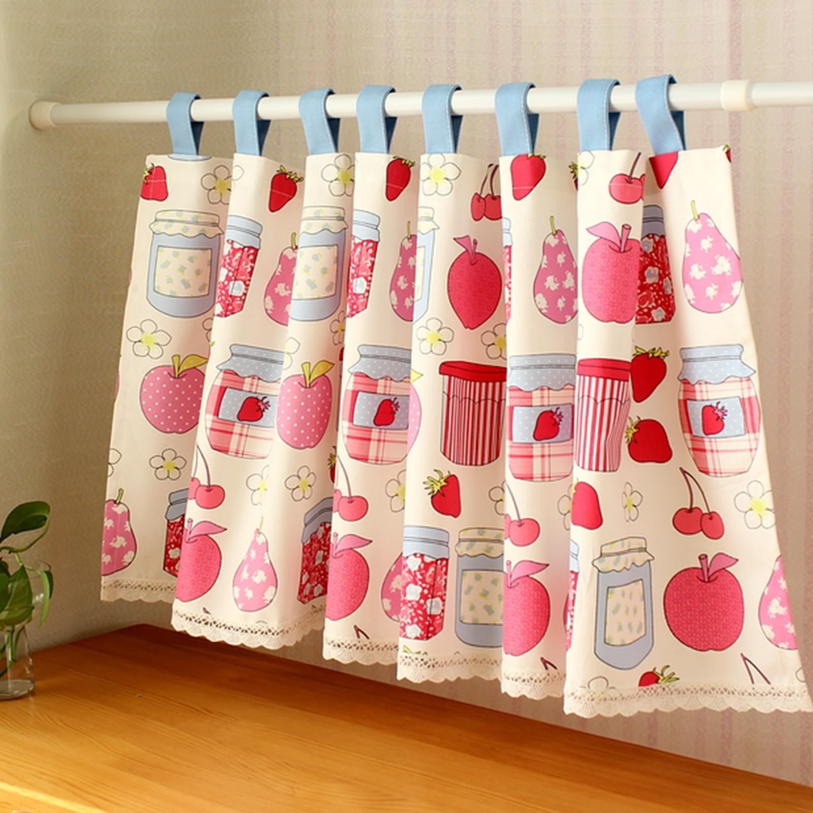 Rideau brise-bise en coton style campagnard 140x50 cm