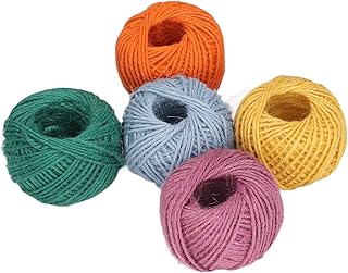 5pcs Colored Jute Twine 5 Colors DIY Handcraft Environmentally Friendly Crafts Jute Twine for Home Decorations
