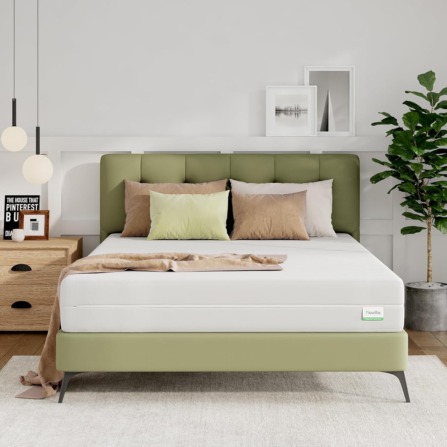 Novilla Full Mattress, 6 Inch Foam Mattress, Double Side Sleep Full Size Mattress with Breathable Fabric Cover for Back & Side Sleeper, Flippable Mattress with Tight Top White Full 6 Inch