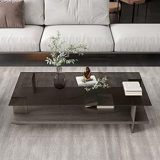 Tempered Glass Coffee Table Modern Simple Coffee Table Living Room New Home Solid Wood Coffee Table for Small Apartment, Small Coffee Table, Living Room Home Tea Table Tempered Glass Coffee Table
