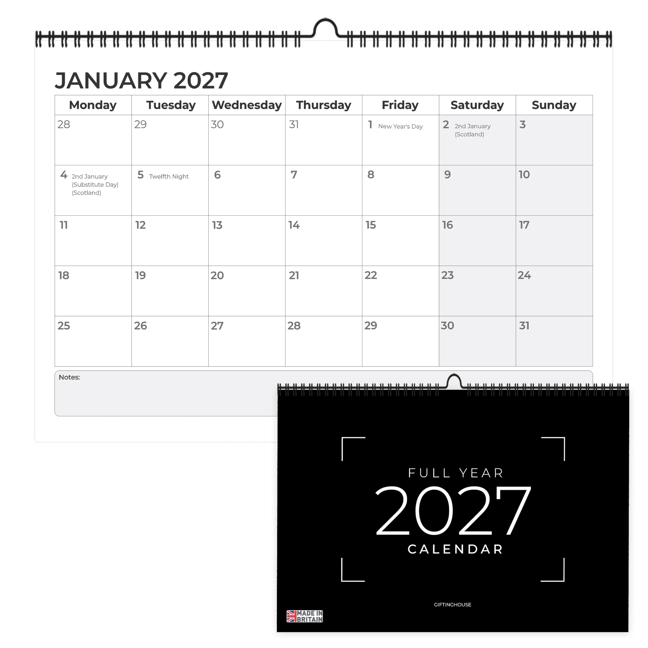 Giftinghouse 2027 Calendar UK, 31 x 42cm