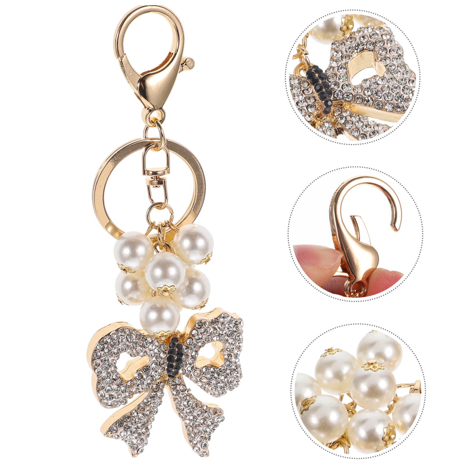 COLLBATH 3stücke Decorative Bowknot Schlüsselanhänger Mit Perlen Und Strass Eleganter Taschenanhänger Für Handtaschen Und Rucksäcke Für Und Besondere Anlässe
