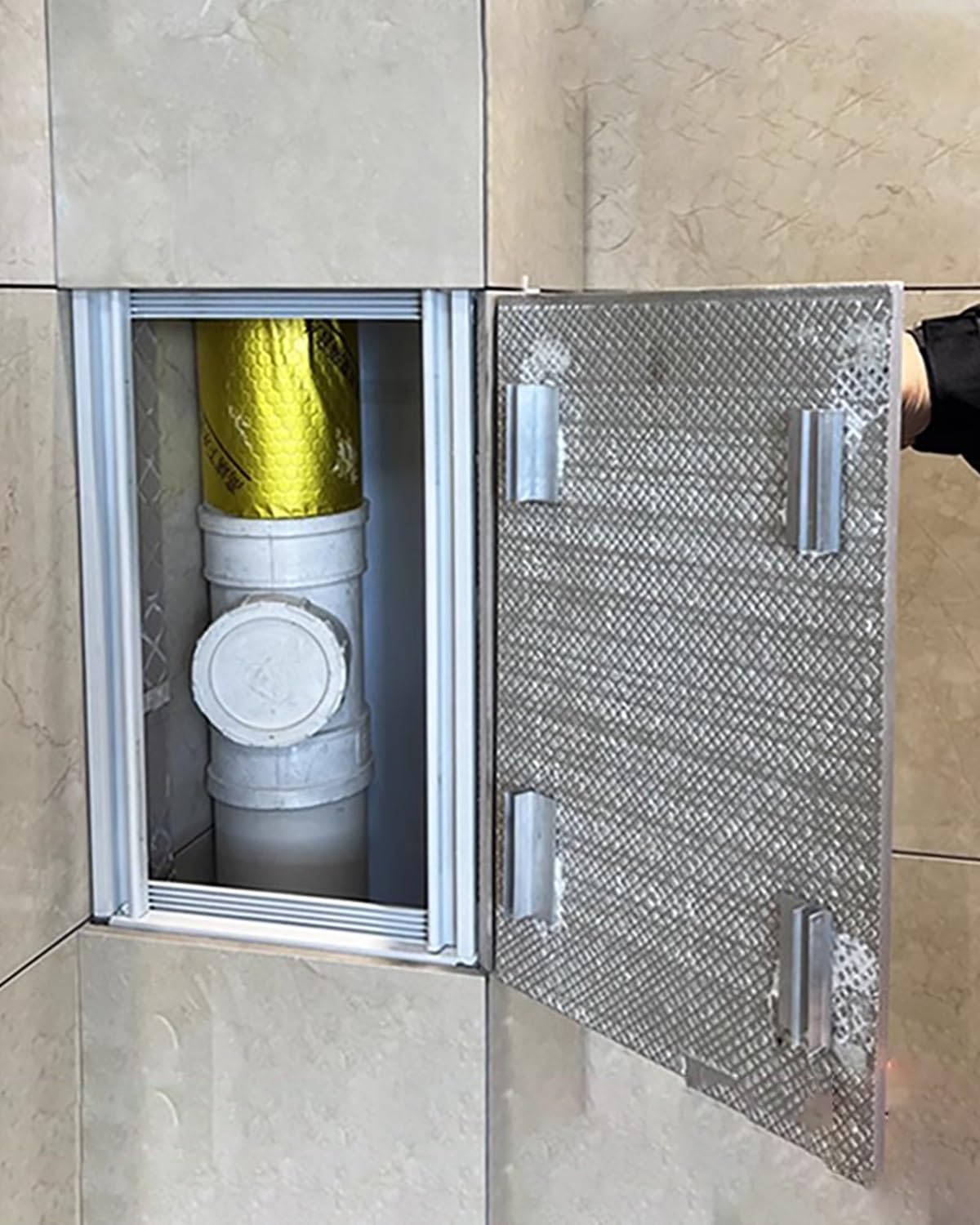 Trampilla Pladur Panel de Acceso Oculto para Azulejos de 30,5 X 30,5 61 X 61 Cm, Tapa de Ventilación para Inspección de Plomería de Baño, Orificio de Pared para Válvula de Ducha(600x400mm/24x16in)
