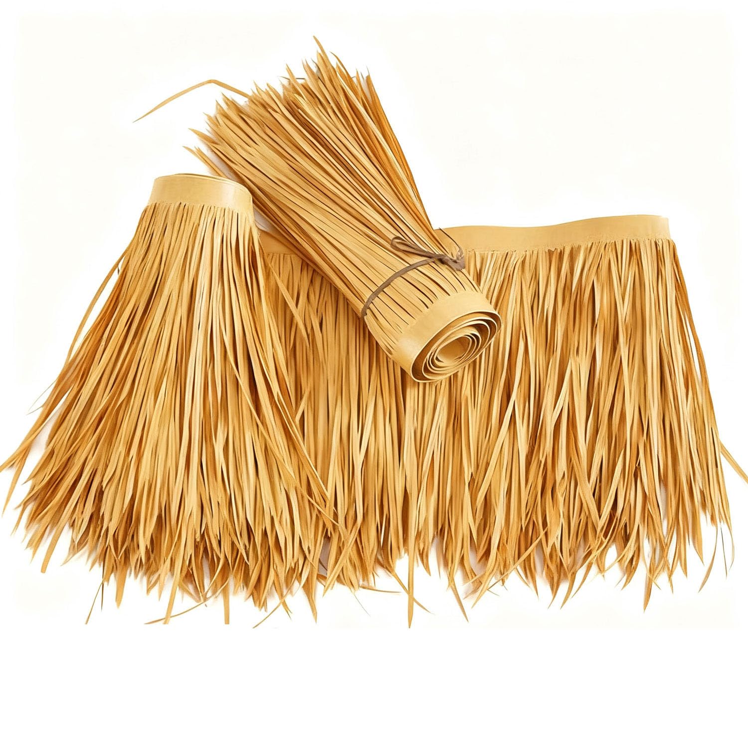 Artificial Thatch Straw Roll Realistic Fake Long Straw for Roofing, Tiki Bar, Garden Patio & Outdoor Decor Weatherproof UV Resistant PE Material Garden Thatch Roofing 50cm width (Size:4m/13.1ft)