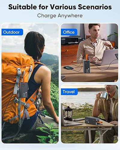Miniatura 8 de Cargador portátil de 80000 mAh de alta capacidad, 30 W PD y QC 3.0 de carga rápida, 5 salidas y 2 entradas USB-C, paquete de batería con pantalla