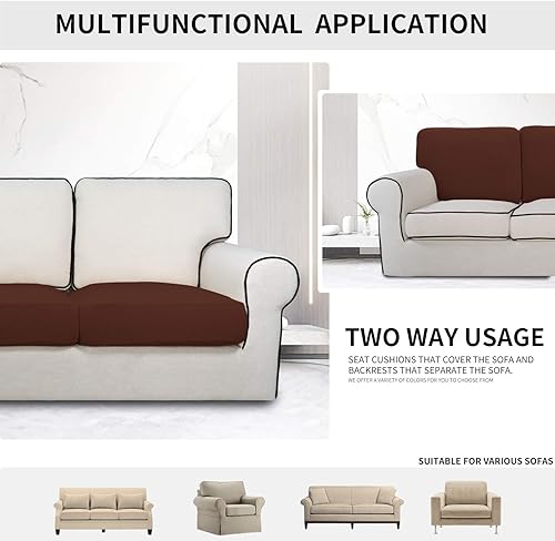 Vista 136 de Easy-Going - Funda de cojín elástica para sofá, funda de cojín protectora para asiento de sofá, suave, flexible con parte inferior elástica