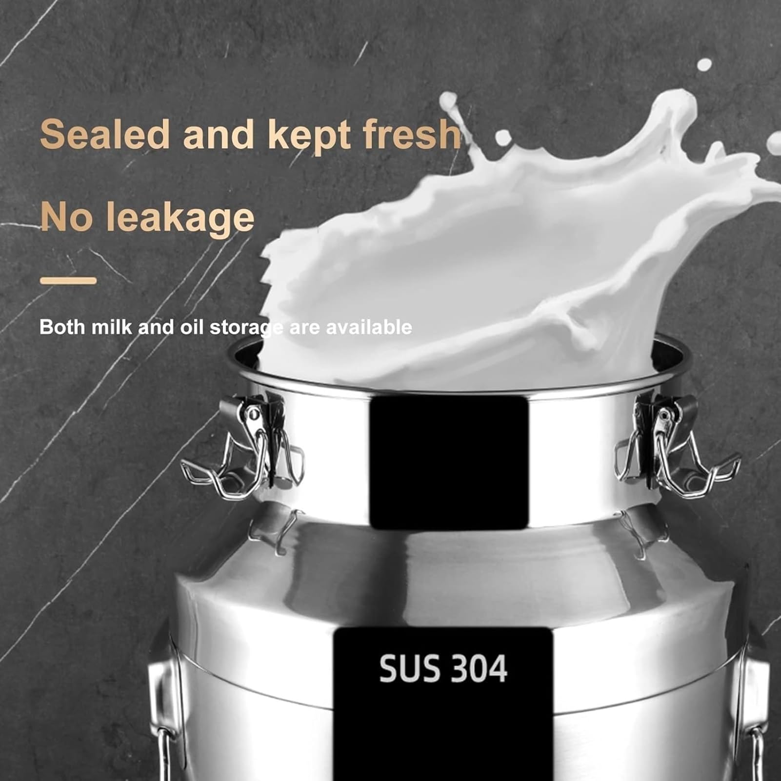 304 Stainless Steel Milk Can with Sealed Lid and Faucet, Fermentation Wine Pail Bucket for Liquid and Solid Storage/Transportin(28L)