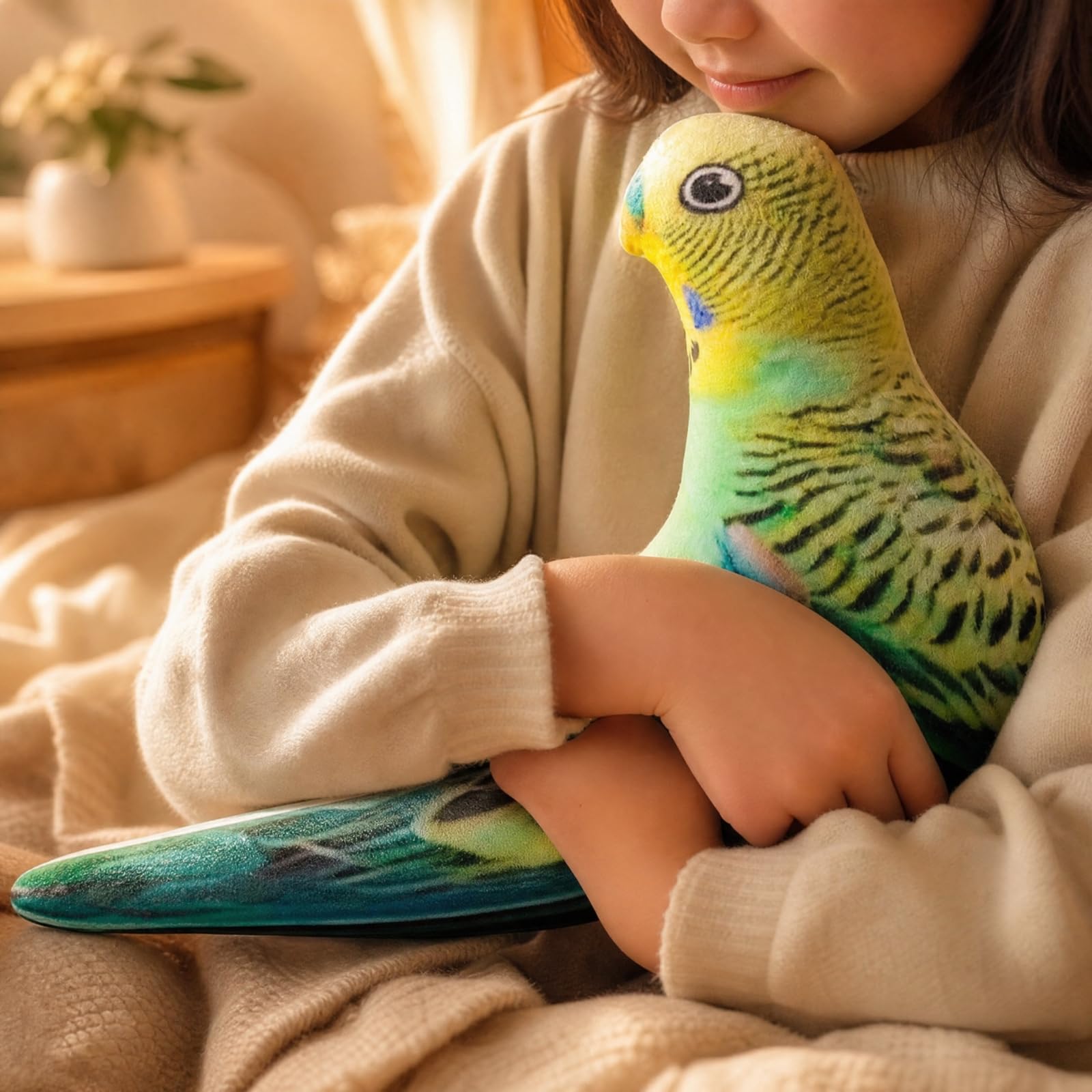 Peluche Tridimensionale Imbottito Peluche a Forma di Soffice, Pappagallo