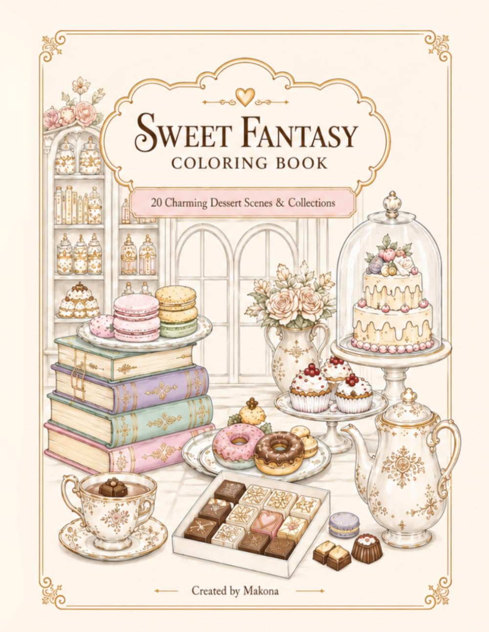 Sweet Fantasy Coloring Book　21 Sweet Fantasy Scenes & Collections for Adults: 21 Charming Dessert Scenes & Collections for Adults