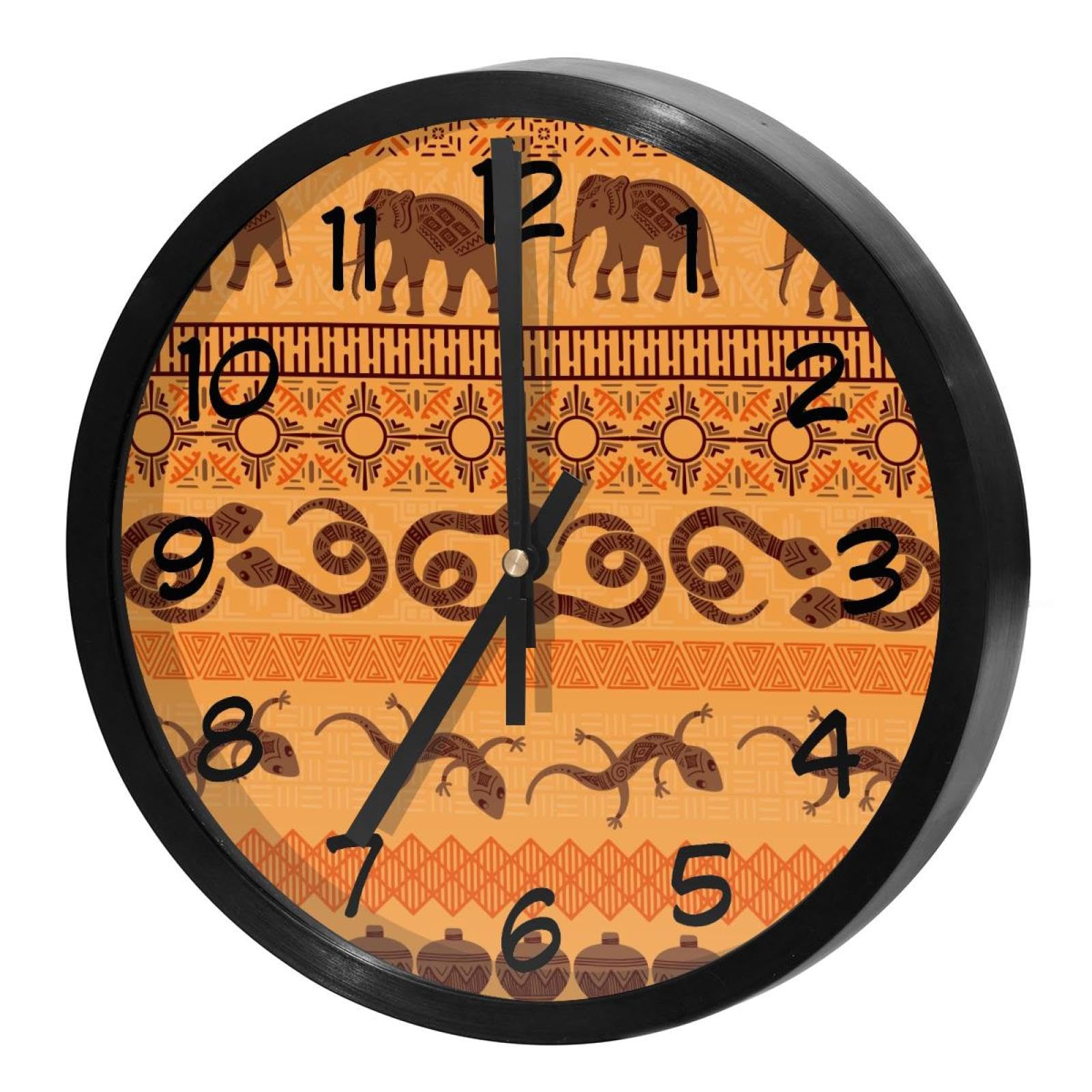 Horloge murale ronde animaux africains pour décorer le salon et la cuisine