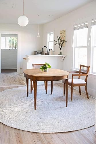 Miniatura 9 de Unique Loom Alfombra trenzada de la colección Chindi - Capa (3' 3" x 5' 1" ovalada, marfil  beige)