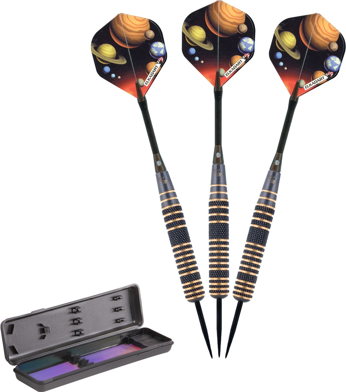 Elkadart Orbital Steel Tip Darts with Storage/Travel Case