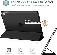 Vista 4 de ProCase Funda Inteligente para iPad Air de 10,5" 3ª Generación 2019 / iPad Pro 2017, Funda Delgada con Soporte con Parte Trasera Translúcida Negro